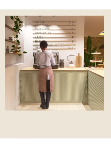 3D Visualisierung eines Cafes oder Restaurants